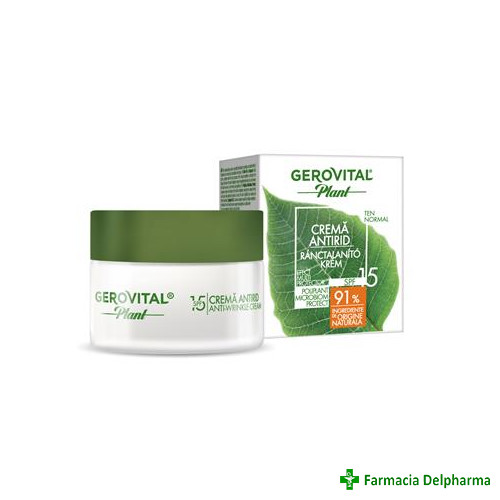 Crema Antirid SPF 15 Gerovital Plant x 50 ml 187, Farmec