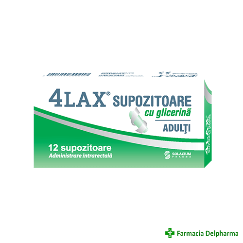Supozitoare cu glicerina adulti 4Lax x 12 supoz., Solacium