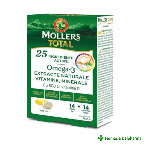 Mollers Total Omega 3 x 14 caps. + 14 compr., Orkla Health