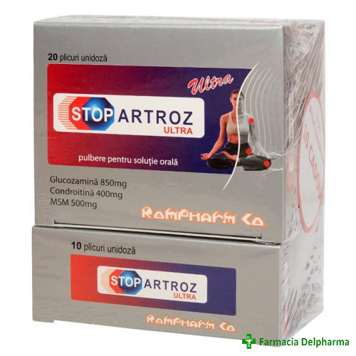 Stop Artroz Ultra x 20 +10 plicuri gratis, Rompharm