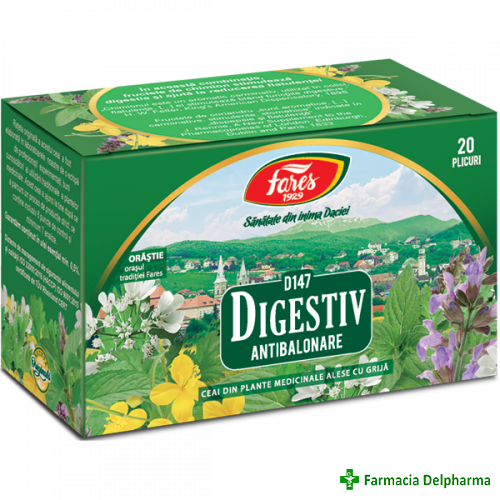 Ceai Digestiv Antibalonare D147 x 20 plicuri, Fares