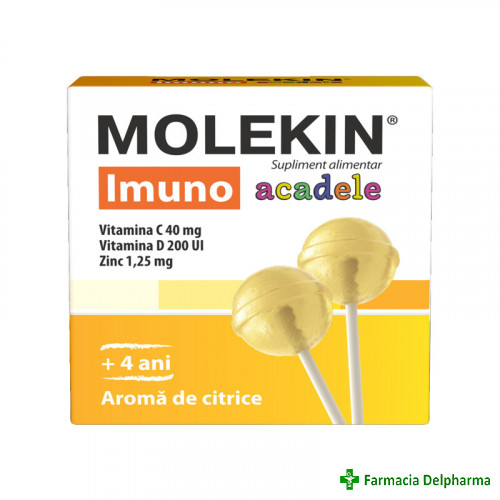 Molekin Imuno acadele 4 ani+ aroma de citrice x 12 buc., Zdrovit