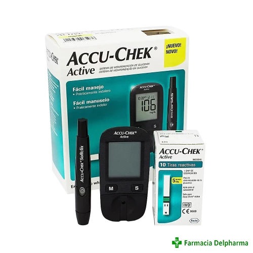 Glucometru Accu-Chek Active kit + teste glicemie x 10 buc., Roche