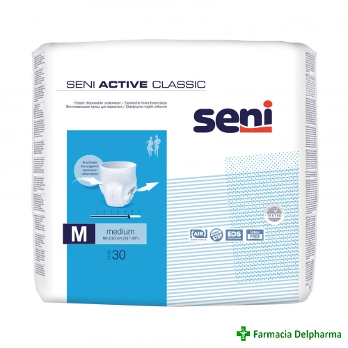 Chilot absorbant elastic Seni Active Classic Medium x 30 buc., Seni