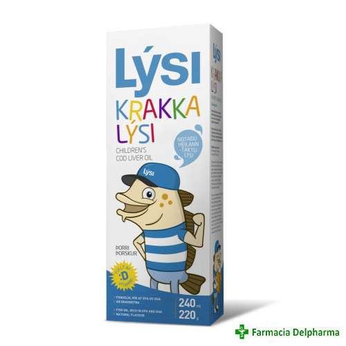 Lysi Ulei din ficat de cod pentru copii x 240 ml, Lysi