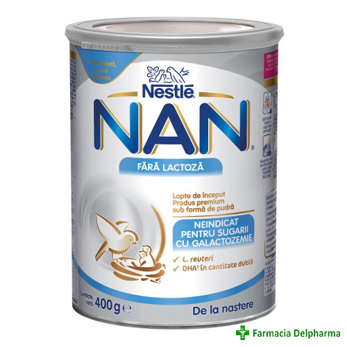 Lapte NAN fara lactoza x 400 g, Nestle