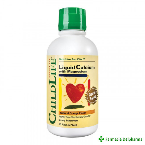 Calciu with Magnezium Kids sirop ChildLife Essentials x 474 ml, Secom
