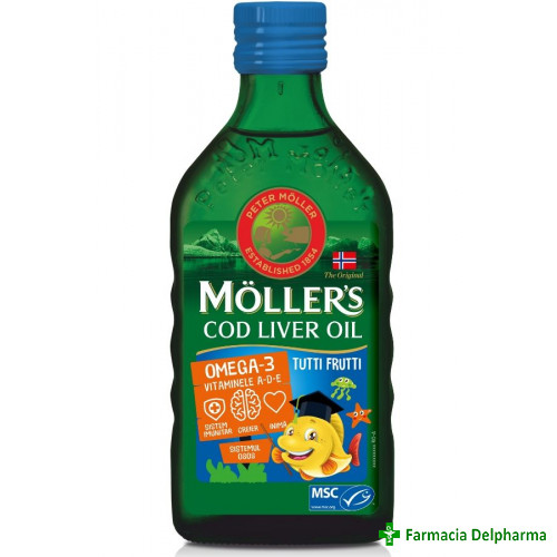 Mollers Cod Liver Oil Omega 3 tutti frutti x 250 ml, Orkla Health