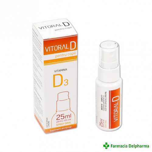 Vitoral Vitamina D3 400UI copii spray oral x 25 ml, Vitalogic