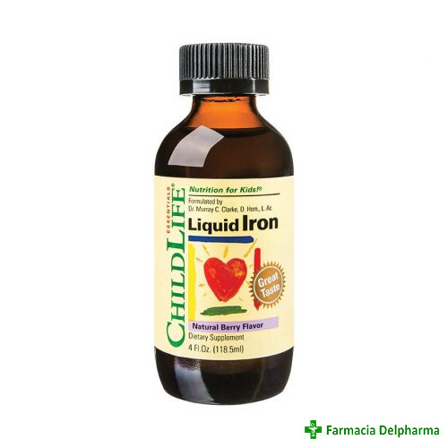 Liquid Iron Fier pentru copii ChildLife Essentials x 118.5 ml, Secom
