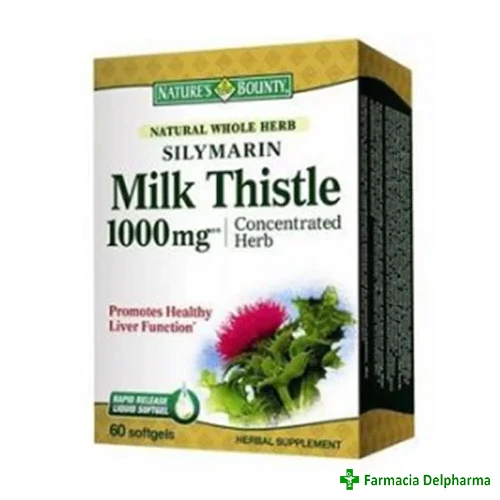 Silymarin Milk Thistle 1000 mg x 60 caps., Nature's Bounty