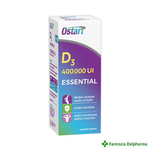 Ostart Essential Vitamina D3 400.000UI picaturi x 30 ml, Fiterman