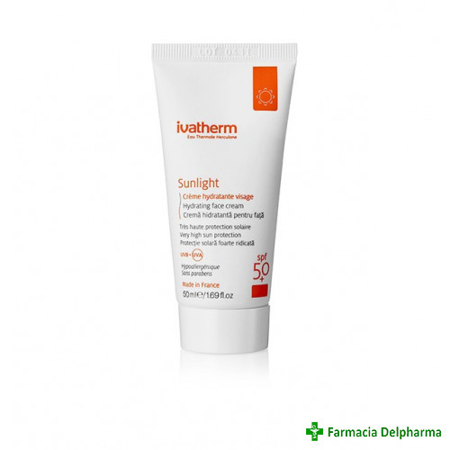 Crema hidratanta fata SPF 50+ Sunlight X 50 ml, Ivatherm