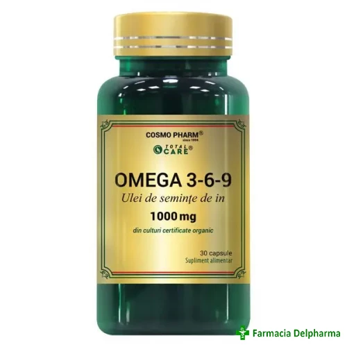 Omega 3-6-9 ulei de seminte de in 1000 mg Total Care x 30 caps., Cosmopharm