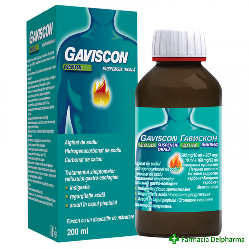 Gaviscon Mentol suspensie orala x 200 ml, Reckitt
