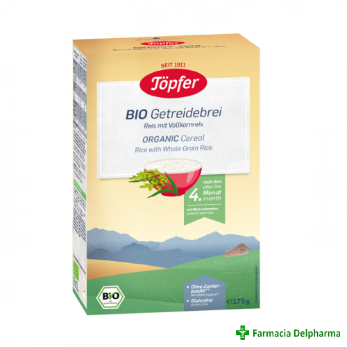 Cereale Topfer Bio cu orez integral (4+) x 175 g, Topfer