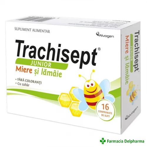 Trachisept Junior (Miere si Lamaie) x 16 compr. supt, Labormed