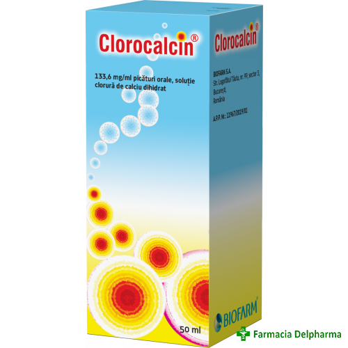 Clorocalcin picaturi orale x 50 ml, Biofarm