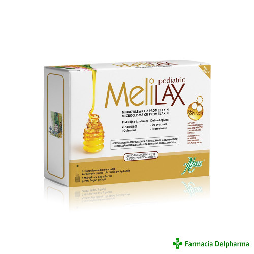 MeliLax Pediatric microclisma cu propolis x 6 buc., Aboca