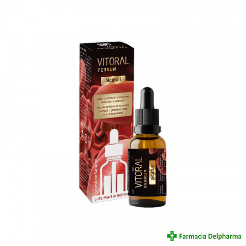 Vitoral Ferrum picaturi x 30 ml, Vitalogic