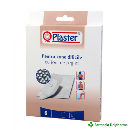 Plasturi cu ioni de Argint pentru zone dificile x 6 buc., QPlaster