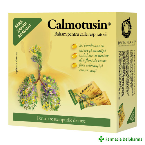 Calmotusin drops cu miere si eucalipt x 20 buc., Dacia Plant