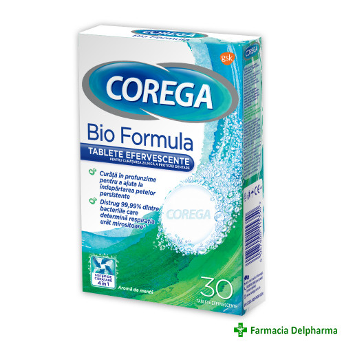 Tablete de curatare Corega Bio Formula x 30 buc., GSK