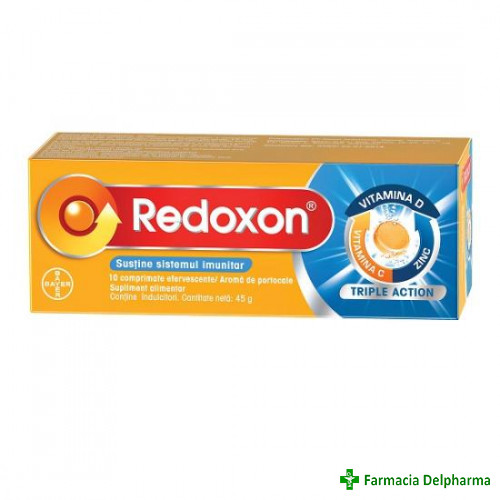 Redoxon Triple Action Vitamina C + D + Zinc x 10 compr. eff., Bayer