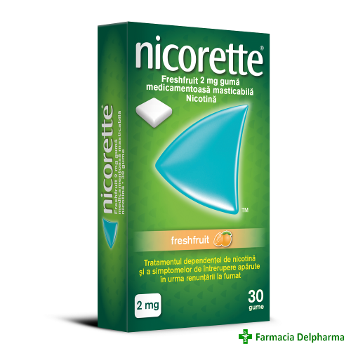 Nicorette Freshfruit guma 2 mg x 30 buc., McNeil