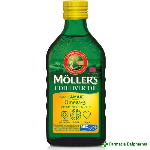 Mollers Cod Liver Oil Omega 3 lamaie x 250 ml, Orkla Health