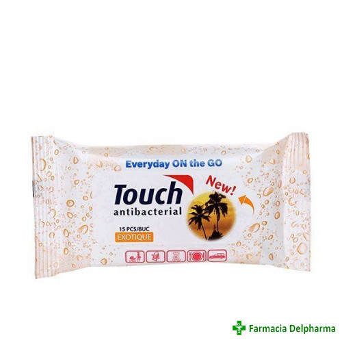 Servetele umede antibacteriene Exotique x 15 buc., Touch