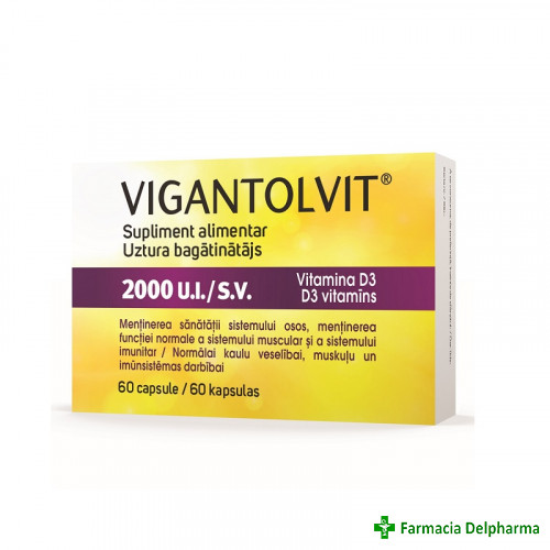 Vigantolvit Vitamina D3 2000 UI x 60 caps., Catalent