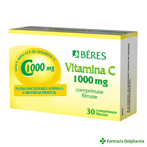 Vitamina C 1000mg x 30 compr., Beres Pharmaceuticals