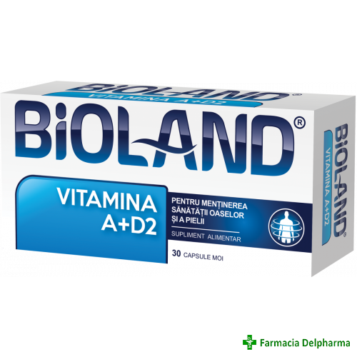 Bioland Vitamina A + D2 x 30 caps. moi, Biofarm