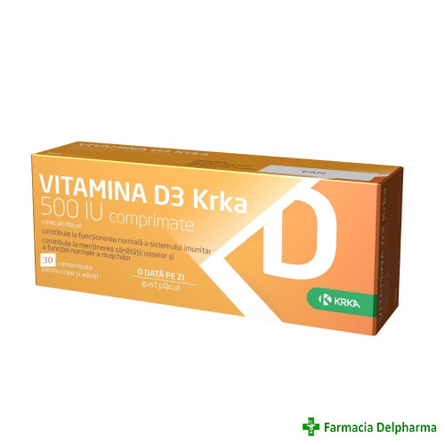 Vitamina D3 500 UI x 30 compr., KRKA