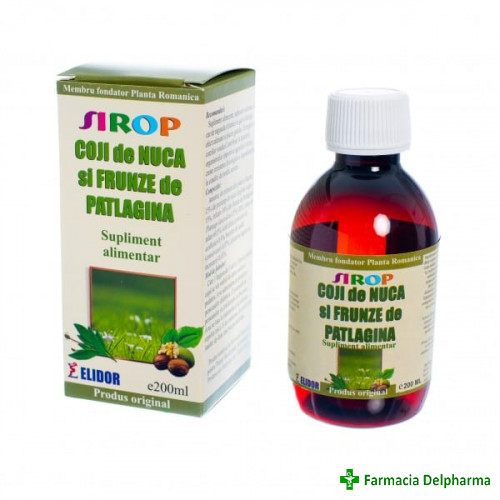 Sirop Coji de Nuca + Patlagina x 200 ml, Elidor