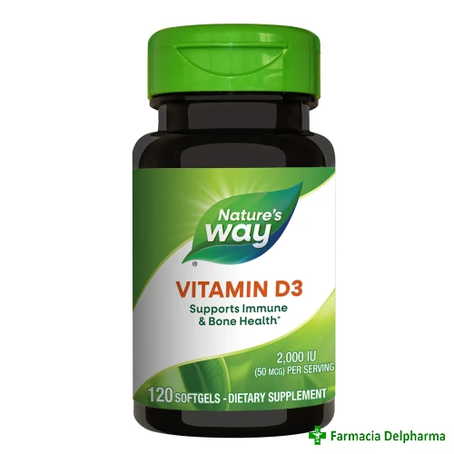 Vitamina D3 2000UI Nature's Way x 120 caps. moi, Secom
