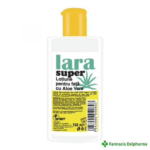 Lotiune pentru fata cu Aloe Vera Lara x 150 ml 408, Farmec