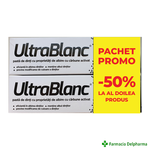 Pasta de dinti UltraBlanc x 75 ml 1+1 (50%), Aflofarm