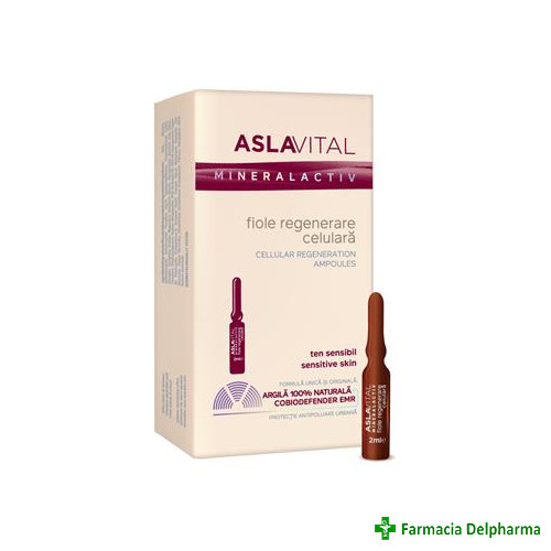 Fiole Regenerare Celulara Aslavital Mineralactiv 7 x 2 ml 155, Farmec