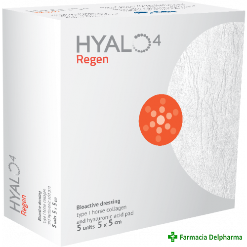 Hyalo4 Regen pansament 5 cm x 5 cm x 5 buc., Fidia