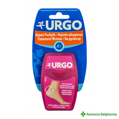 Urgo tratament flictene discret mediu plasturi x 5 buc., Urgo