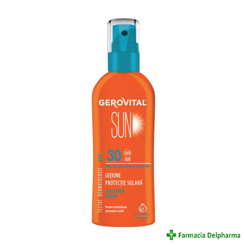 Lotiune protectie solara SPF 30 Gerovital Sun x 150 ml 4608, Farmec