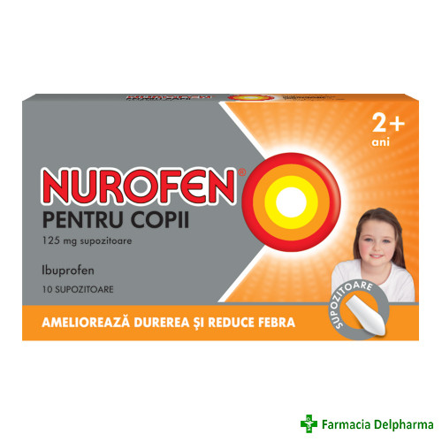 Nurofen pentru copii 2-6 ani 125 mg x 10 supoz., Reckitt