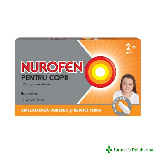 Nurofen pentru copii 2-6 ani 125 mg x 10 supoz., Reckitt