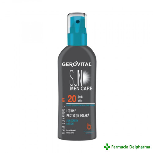 Lotiune protectie solara SPF 20 Gerovital Sun Men Care x 150 ml 4622, Farmec