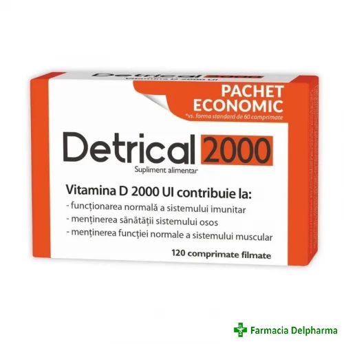Detrical Vitamina D3 2000UI x 120 compr., Zdrovit