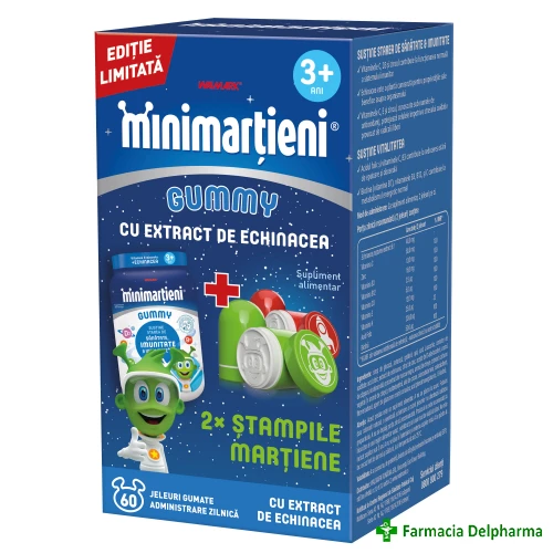 Minimartieni Gummy cu Echinacea jeleuri x 60 buc. + 2 stampile cadou, Walmark