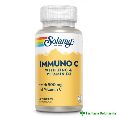 Immuno C cu Zinc + Vitamina D3 Solaray x 30 caps., Secom