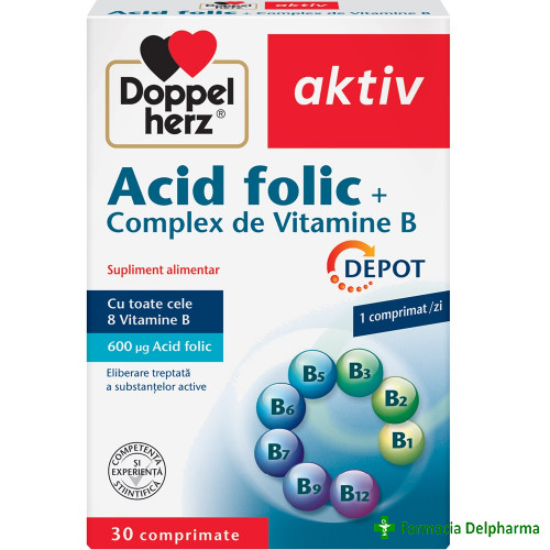 Doppelherz-aktiv acid folic+complex vitamin b x 30 compr.
